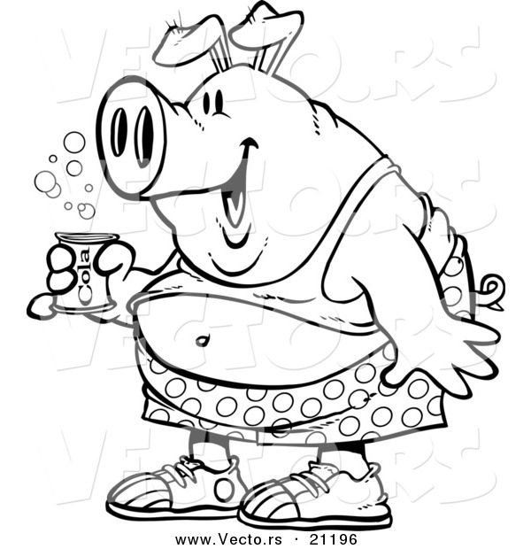 Vector Of A Cartoon Party Pig Holding Beer 600x620 Vector Of A Cartoon Party Pig Holding Beer