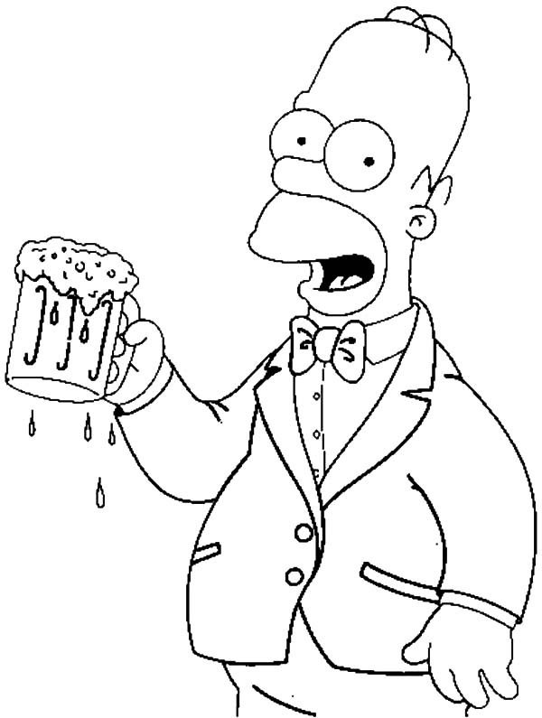 600x795 Homer With A Beer Coloring Pages Best Place To Color