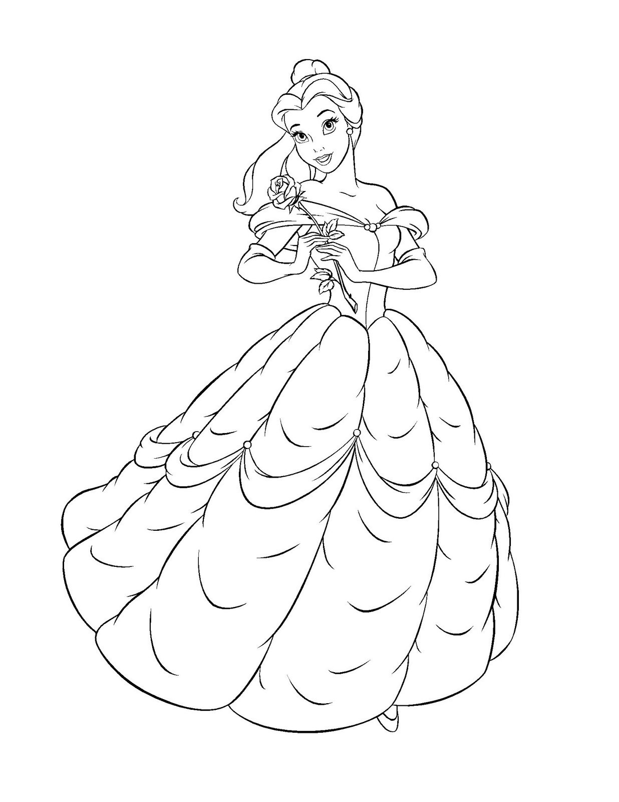 1236x1600 Free Printable Belle Coloring Pages For Kids