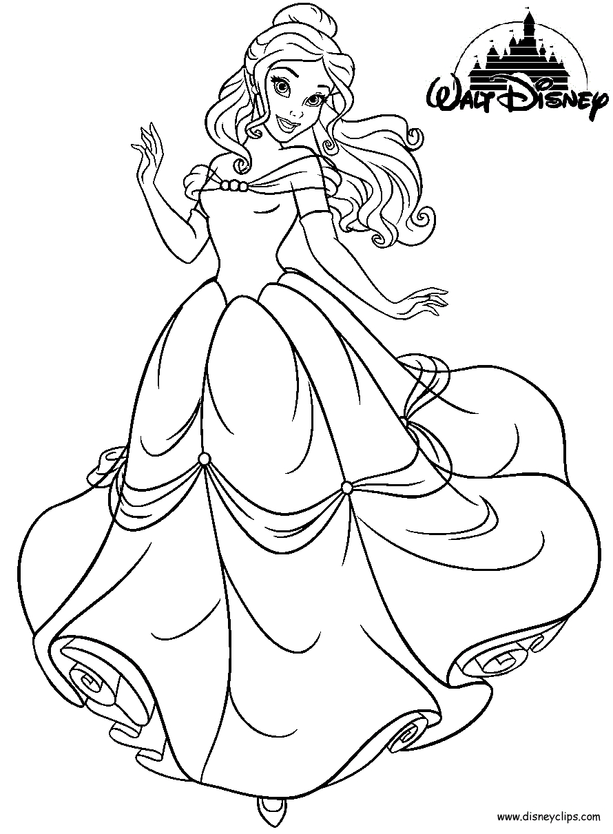 890x1211 Bell Princess Coloring Page Collection Free Coloring Sheets