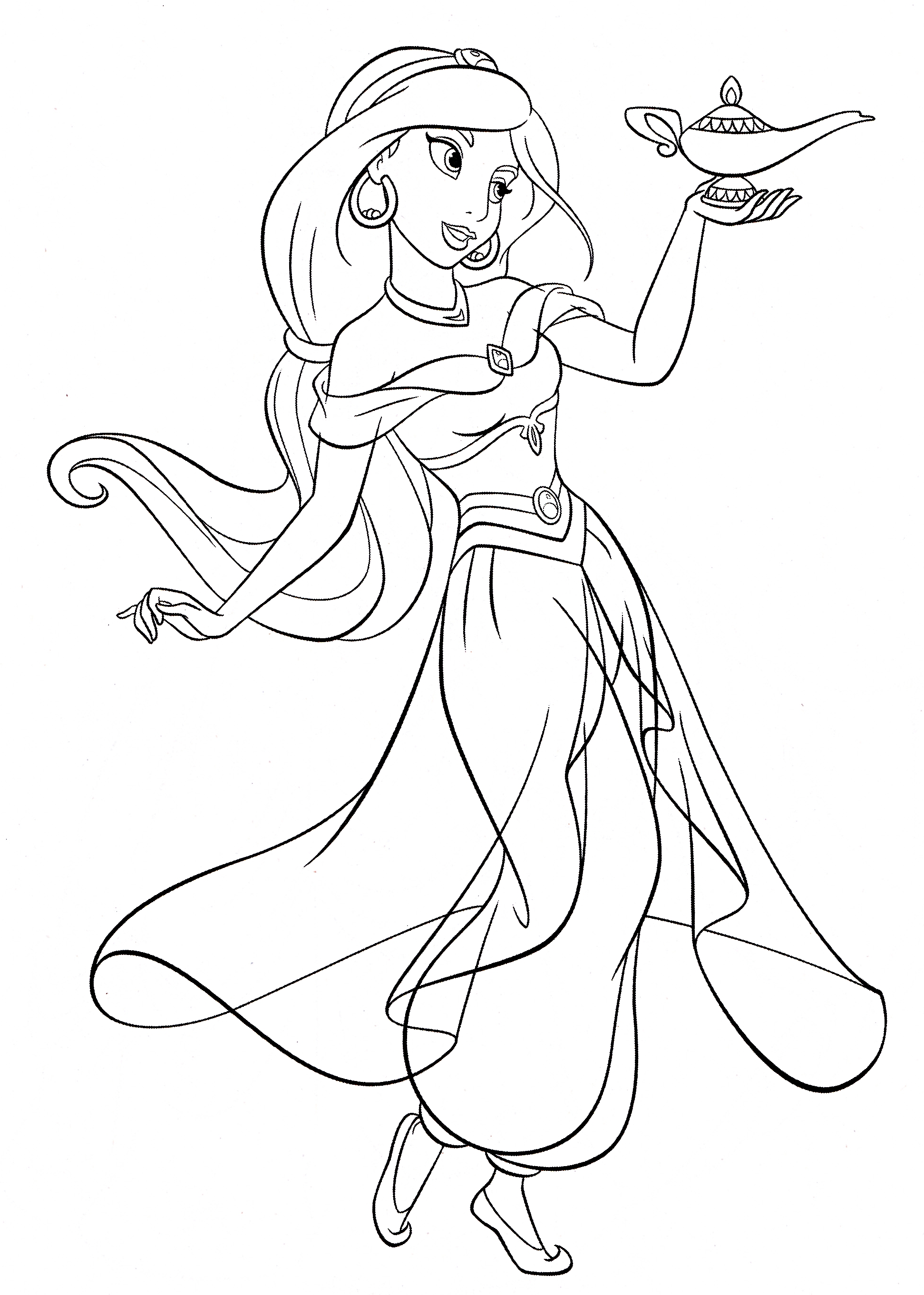1943x2723 Printable Disney Princess Jasmine Coloring Pages Printable Bell