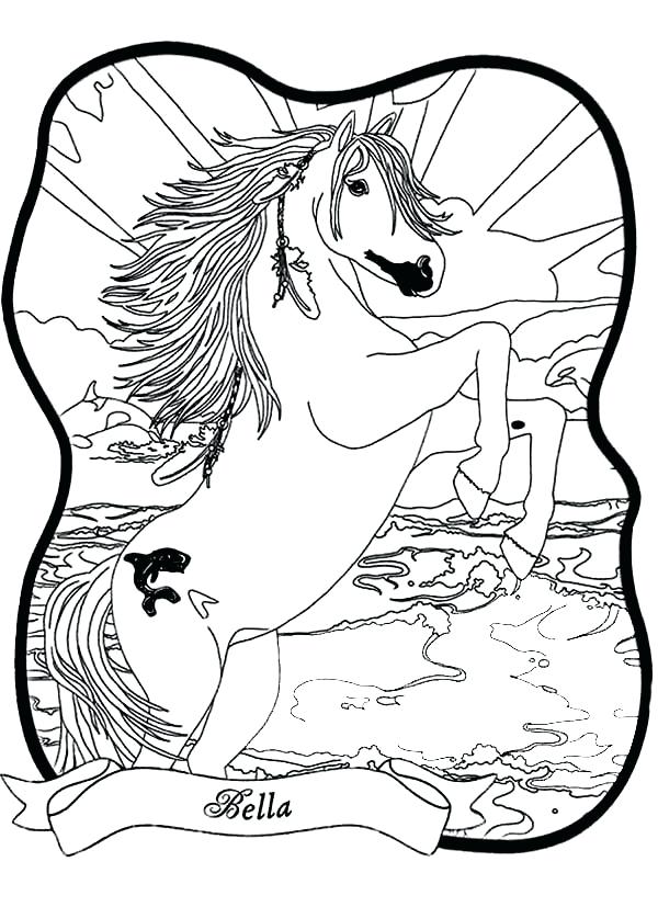 The Magical Horse And Beautiful Sunrise Coloring Pages The Magical 600x827 The Magical Horse And Beautiful Sunrise Coloring Pages The Magical
