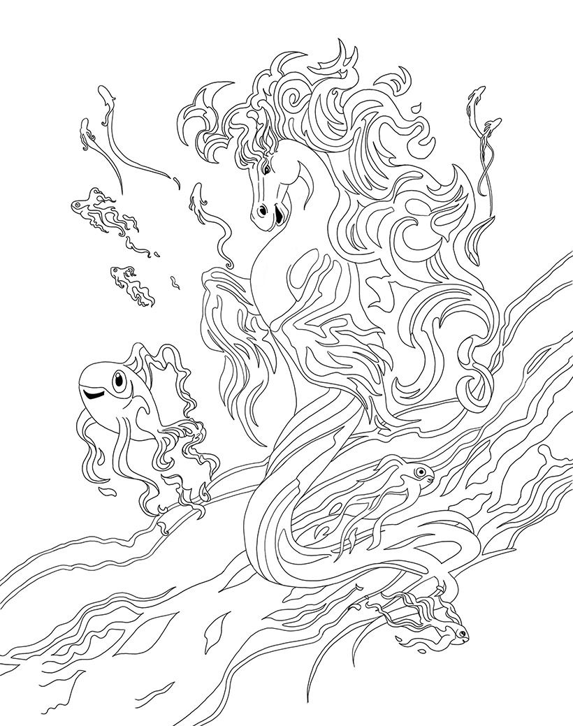 Coloriage Tumash, Le Cheval Aquatique De Bella Sara Coloring 820x1039 Coloriage Tumash, Le Cheval Aquatique De Bella Sara Coloring