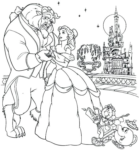Beauty And The Beast Coloring Pages Also Beauty And The Beast 588x633 Beauty And The Beast Coloring Pages Also Beauty And The Beast