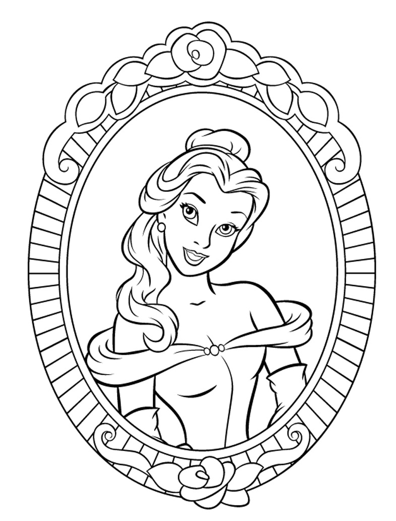 785x1032 Easy Coloring Pages Of Princess Belle Disney Cartoon Character
