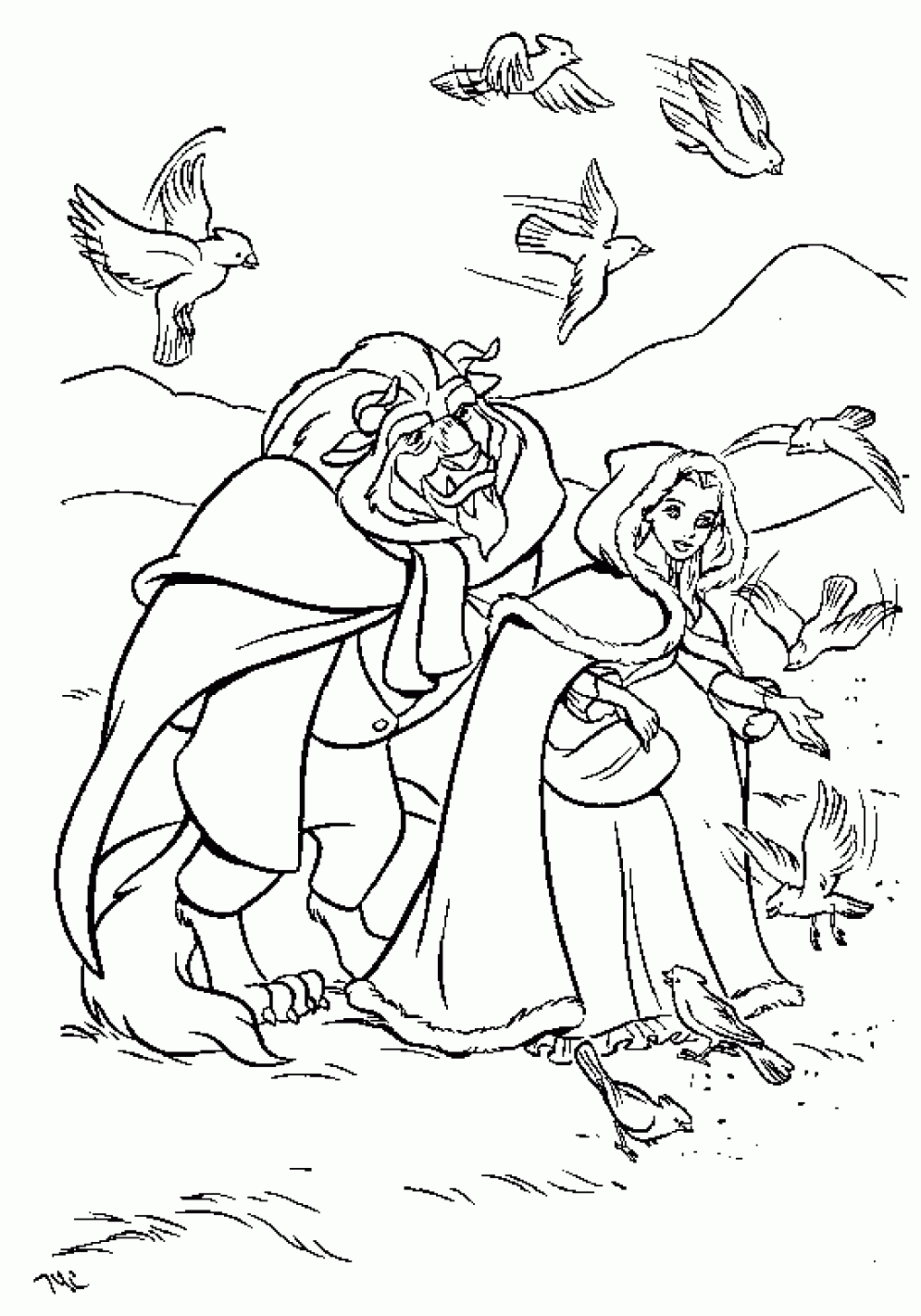 1020x1458 Sampler Beauty And The Beast Coloring Pages