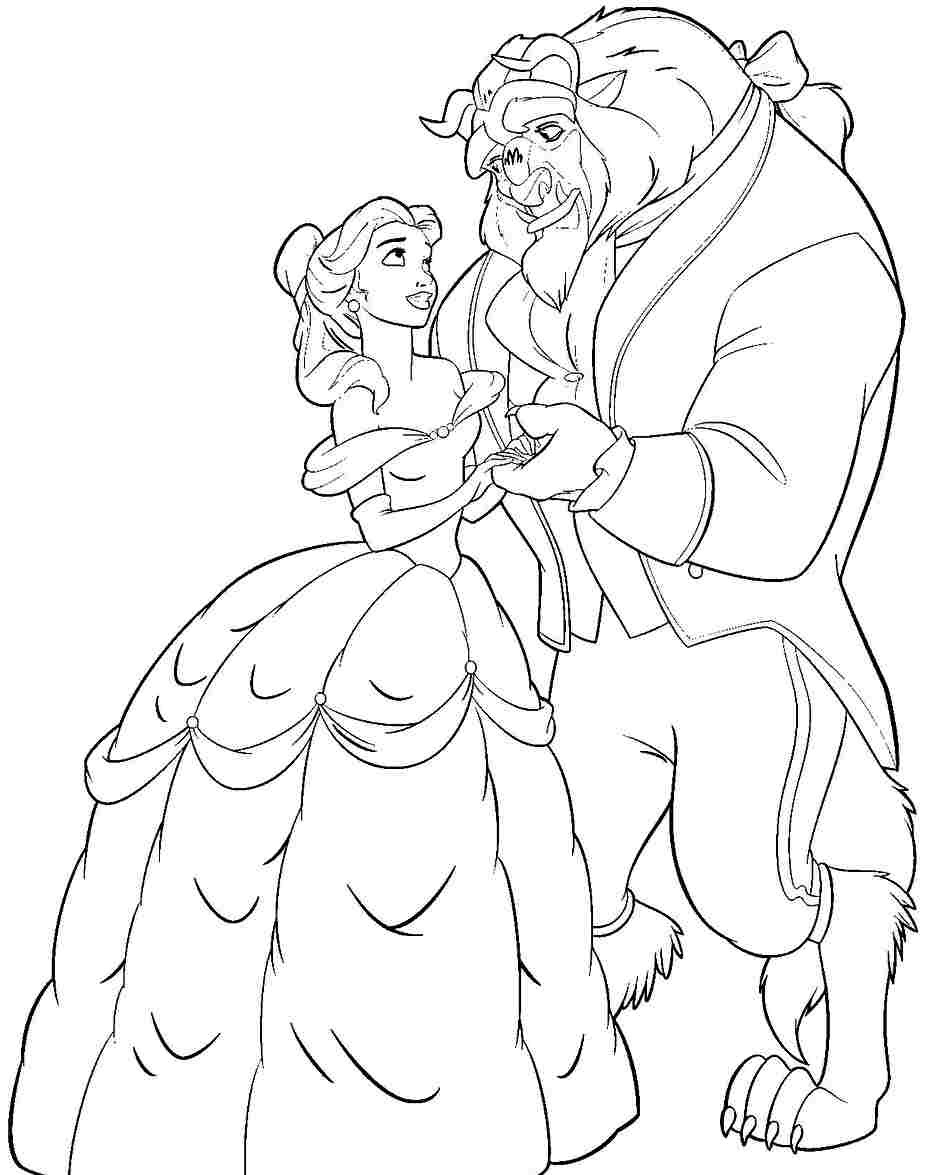 927x1175 Beauty And The Beast Coloring Pages Disney To Print Printable