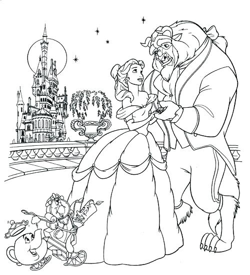 500x551 Beauty And The Beast Coloring Pages Free Beauty And The Beast