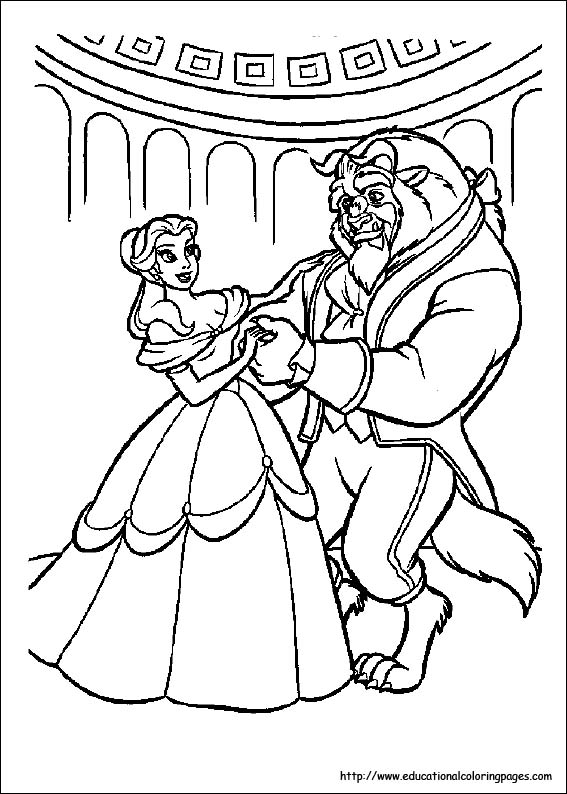 567x794 Beauty And Beast Coloring Pages Free For Kids