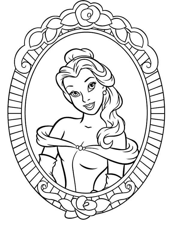 Disney Princess Belle Coloring Pages 574x767 Disney Princess Belle Coloring Pages