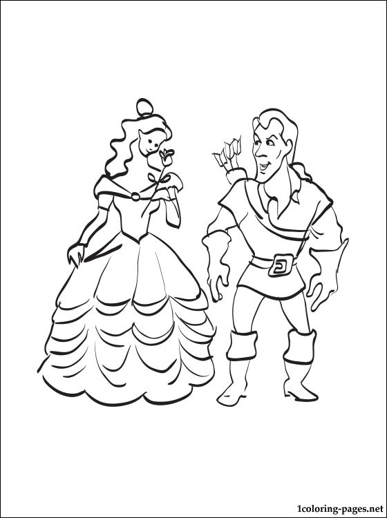 Gaston And Belle Coloring Page Coloring Pages 560x750 Gaston And Belle Coloring Page Coloring Pages