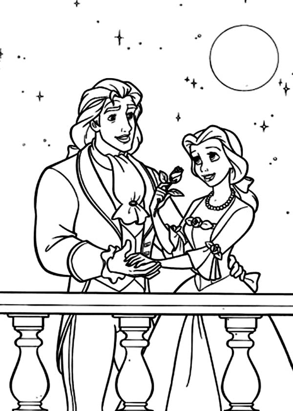 The Prince Amp Princess Belle Coloring Pages Coloring Sun 600x842 The Prince Amp Princess Belle Coloring Pages Coloring Sun