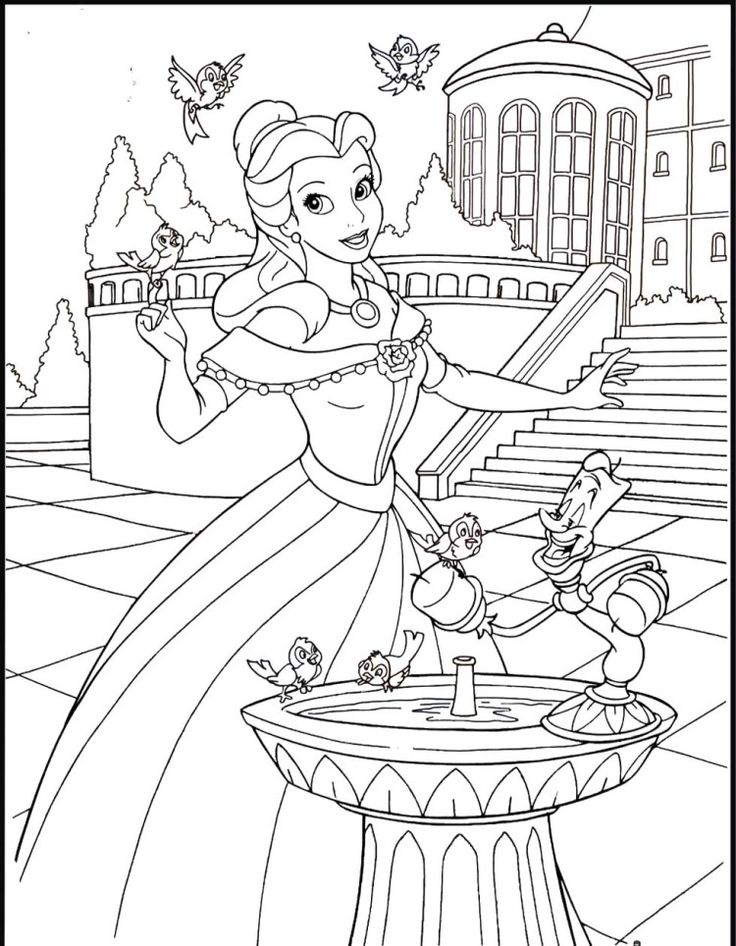 Belle Coloring Pages 2 736x946 Belle Coloring Pages 2