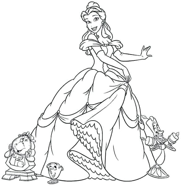 584x600 Princess Belle Coloring Pages Printable Colouring Pages Princess