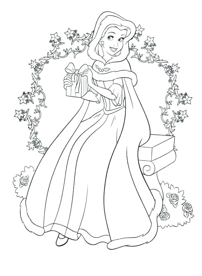 704x960 Disney Belle Colouring Pages