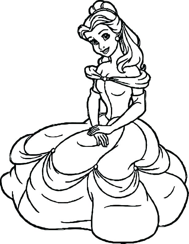 615x791 Princess Belle Colouring Pages