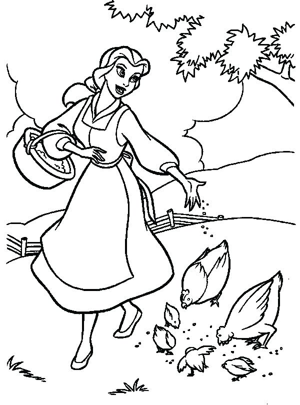 600x810 Belle Coloring Page Belle Princess Coloring Pages Belle Feeding
