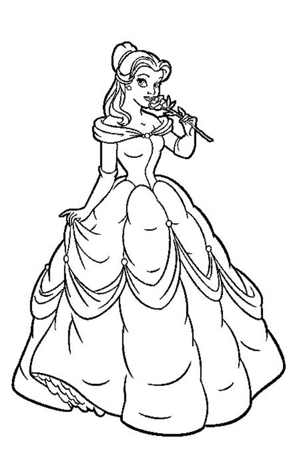 600x940 Disney Princess Belle Coloring Pages Cartoon Download(12