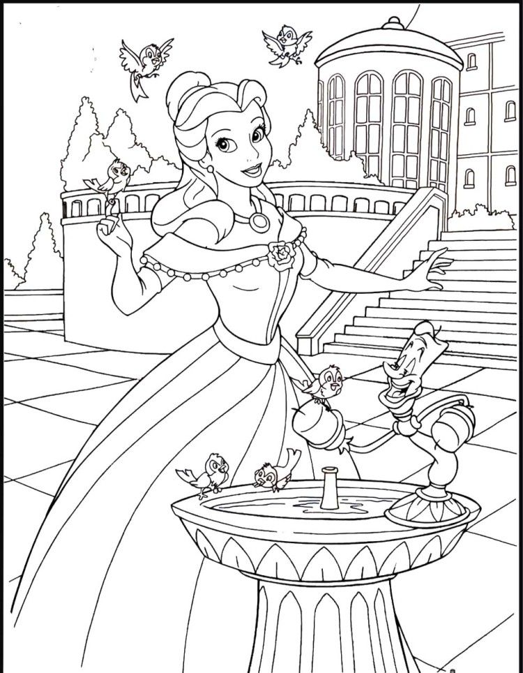 750x964 Belle At The Palace Coloring Pages Lots Of Printable Coloring