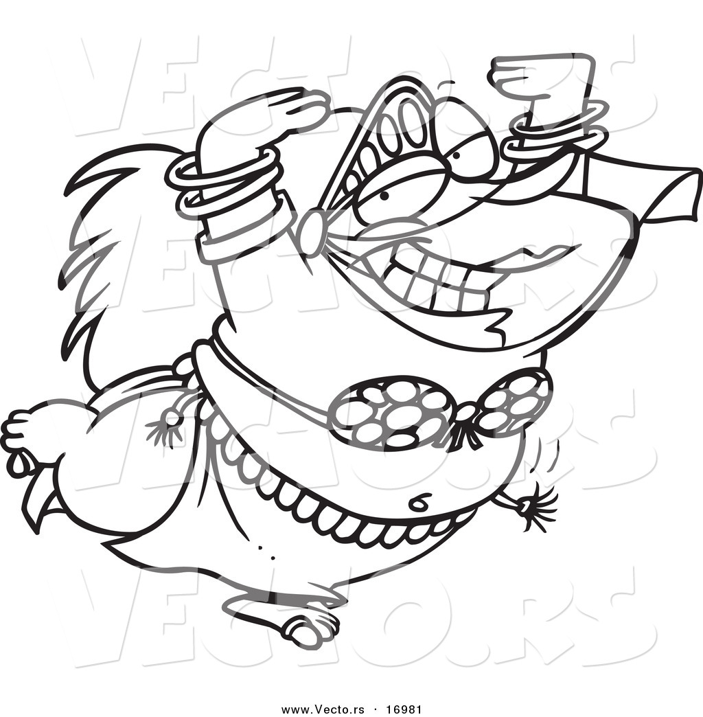 1024x1044 Vector Of A Cartoon Chubby Belly Dancer