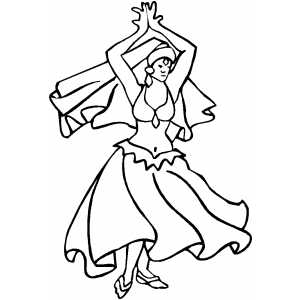 Excited Belly Dancer Coloring Page 300x300 Excited Belly Dancer Coloring Page