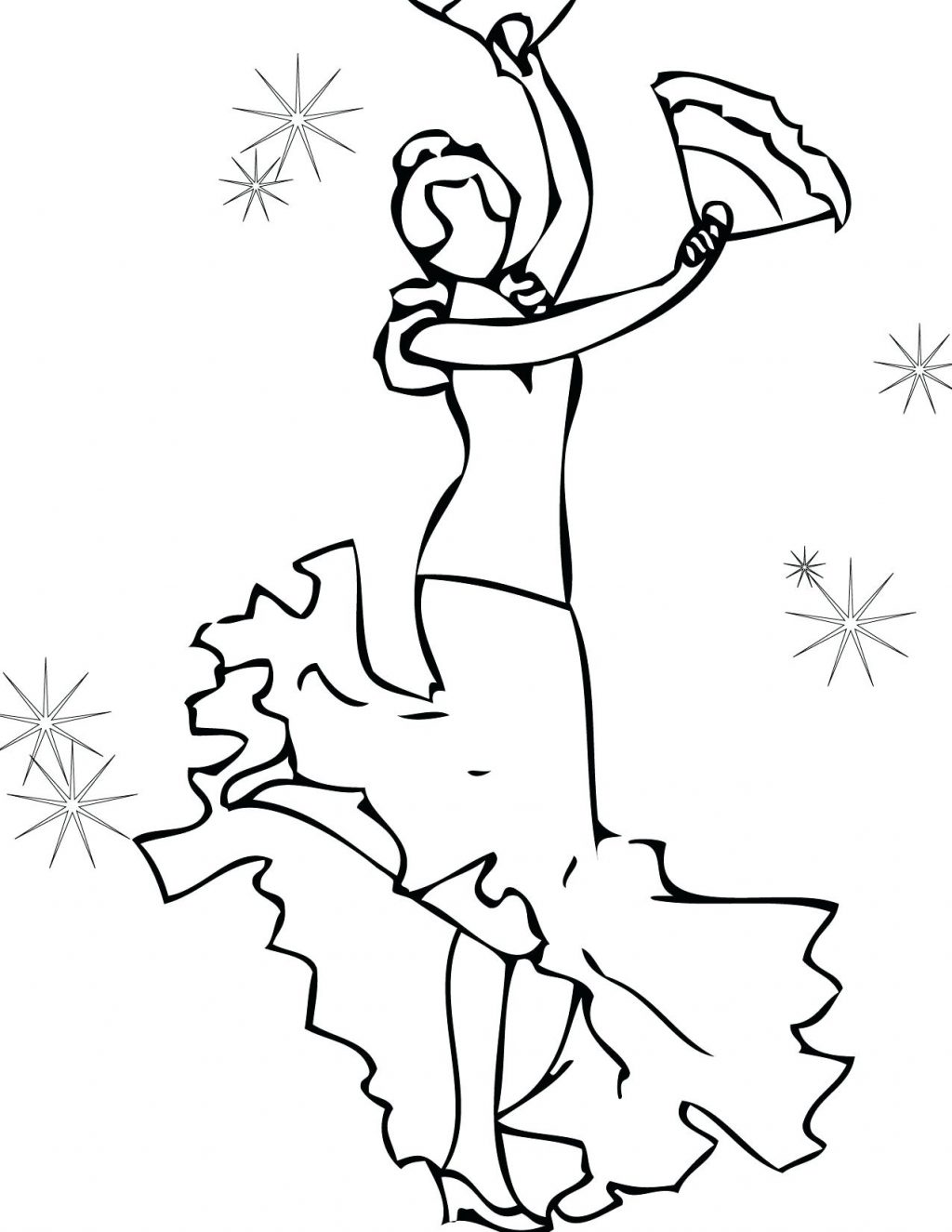 Coloring Page ~ Dancer Coloring Pages Flamenco Dancer Coloring 1024x1325 Coloring Page ~ Dancer Coloring Pages Flamenco Dancer Coloring