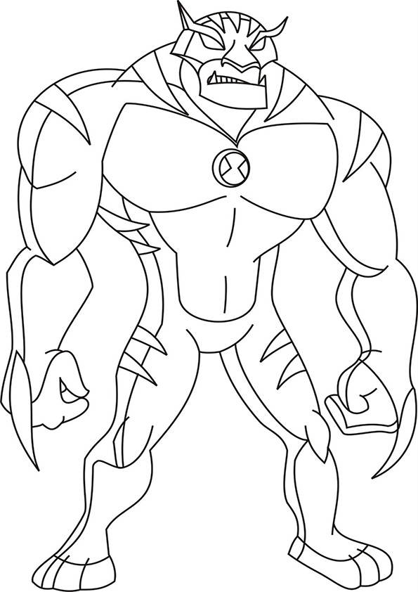 Ben 10 Staring And Ready To Attack Ben 10 Coloring Pages 595x842 Ben 10 Staring And Ready To Attack Ben 10 Coloring Pages