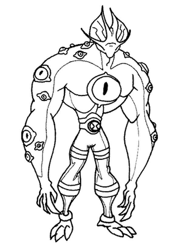 Eye Guy Ben 10 Coloring Pages 580x800 Eye Guy Ben 10 Coloring Pages