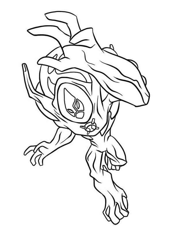 600x807 Ultimate Swampfire From Ben 10 Ultimate Alien Coloring Page