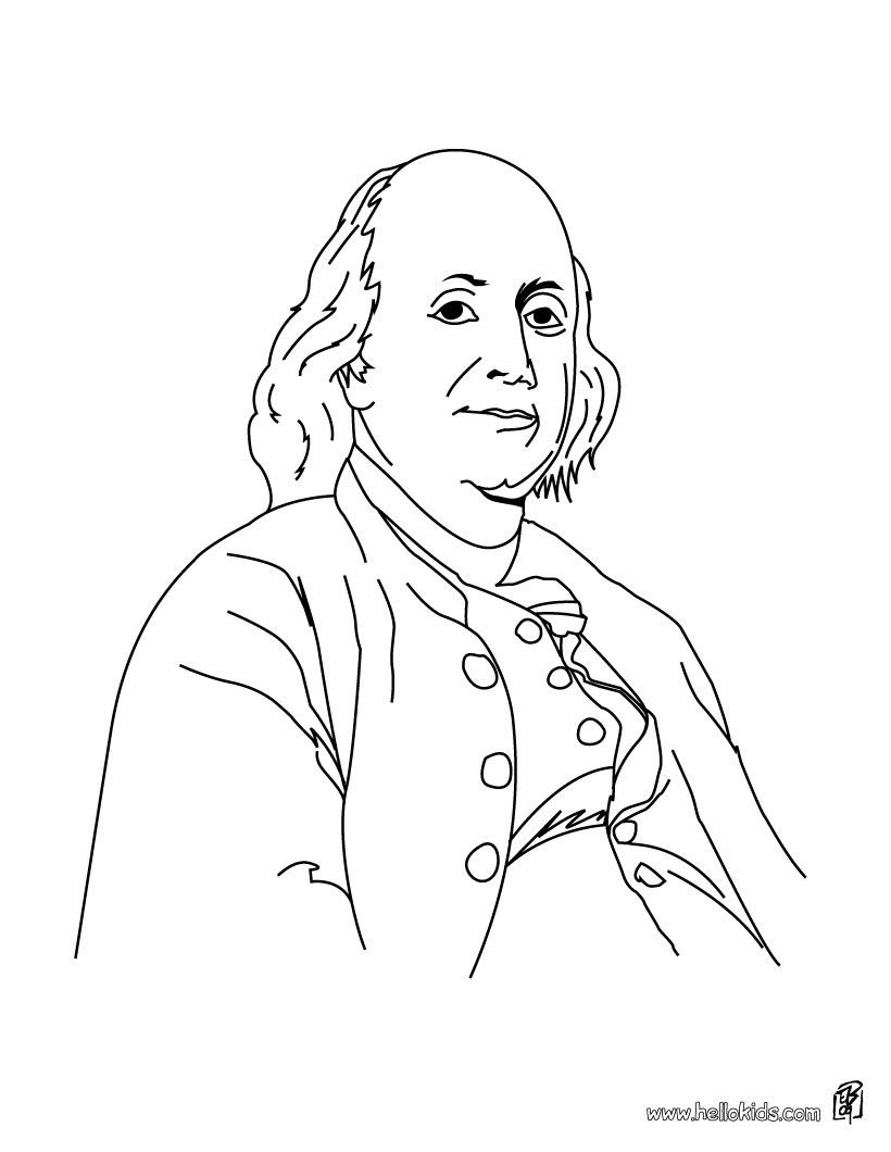 Benjamin Franklin Coloring Pages 820x1060 Benjamin Franklin Coloring Pages