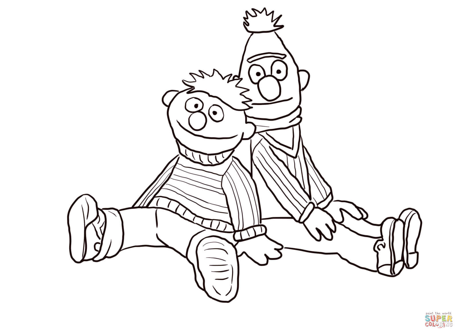 Gallery Of Bert And Ernie Sitting And Leaning Coloring Page Free 1600x1163 Gallery Of Bert And Ernie Sitting And Leaning Coloring Page Free