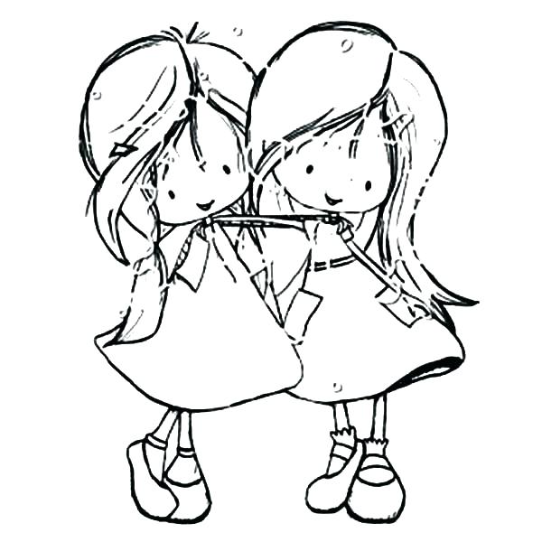 Two Best Friends Coloring Pages Best Friend Coloring Pages 600x600 Two Best Friends Coloring Pages Best Friend Coloring Pages