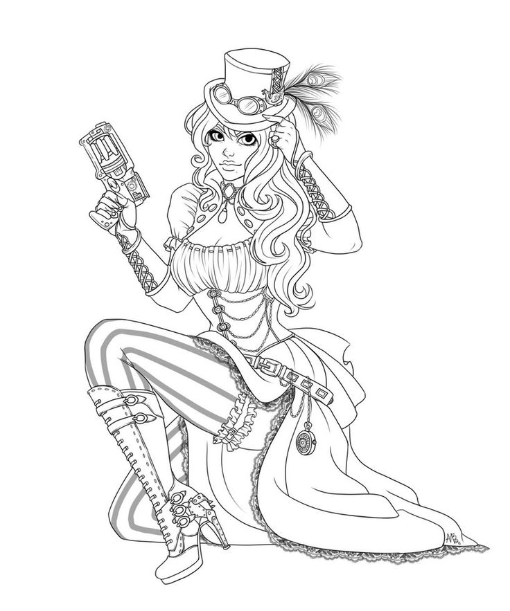 736x883 Steampunk Coloring Book Pages