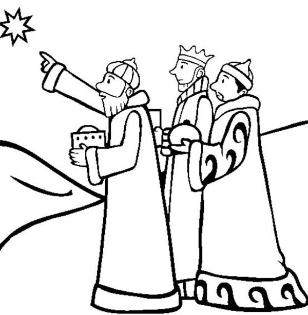 Three Kings Following Star Of Bethlehem Coloring Pages Batch 600x612 Three Kings Following Star Of Bethlehem Coloring Pages Batch