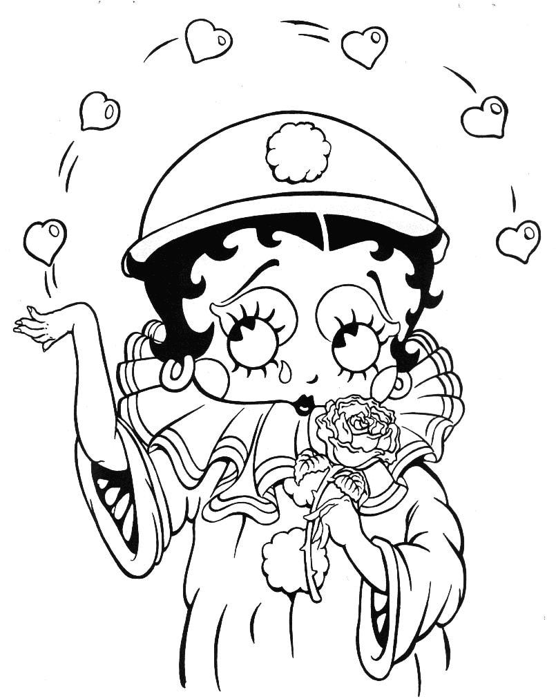 805x1011 Free Printable Betty Boop Coloring Pages For Kids