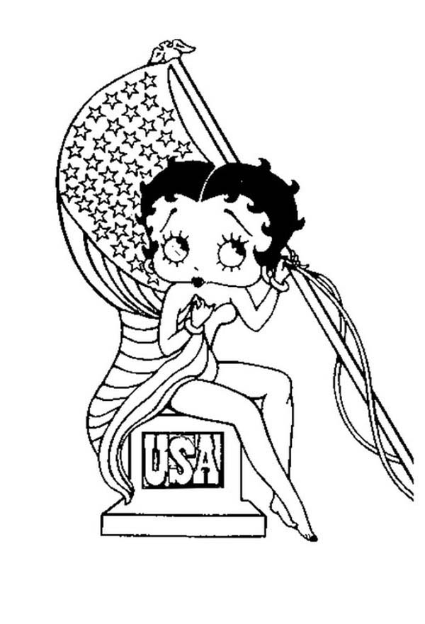 600x881 Usa Artist Betty Boop Coloring Page Coloring Sun