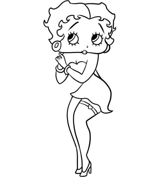 496x566 Betty Boop Coloring Pages Betty Boop Coloring Pages At Justboopit