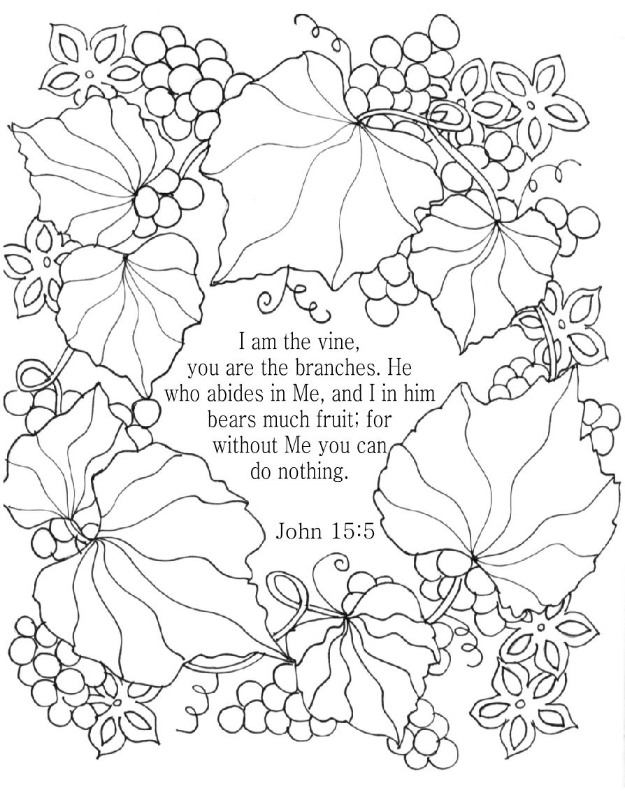 I Am The Vine Bible Coloring Page For Adults John 15 5 Nkjv New 894x1131 I Am The Vine Bible Coloring Page For Adults John 15 5 Nkjv New