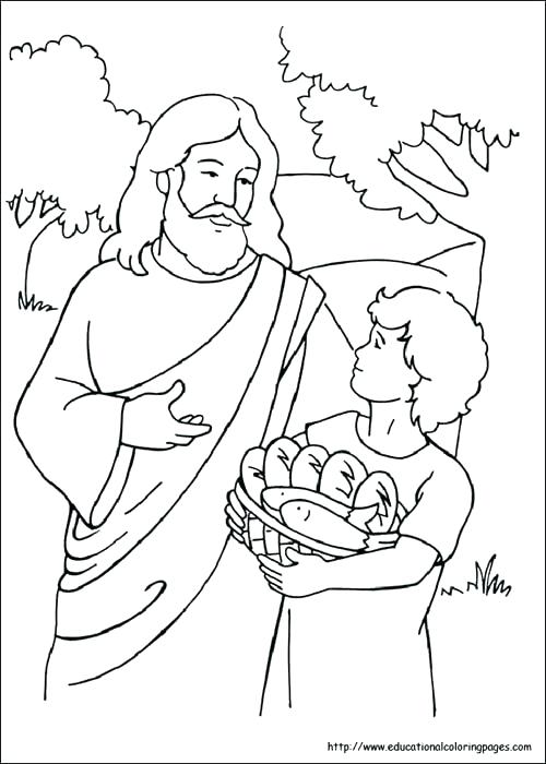 500x700 Jesus Feeds 5000 Coloring Pages Feeds Coloring Pages Bible Crafts