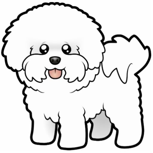 512x512 Cartoon Bichon Frise Photo Sculpture Magnet Bichon Frise
