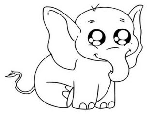 320x240 Big Coloring Pages Big Eyed Elephant Coloring Page Netart
