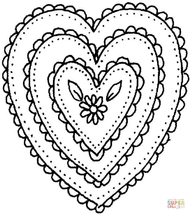Colouring Hearts Heart Shaped Ornament Coloring Page Free 640x720 Colouring Hearts Heart Shaped Ornament Coloring Page Free