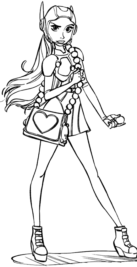 Drawing Honey Lemon (Big Hero 6) Coloring Page 436x850 Drawing Honey Lemon (Big Hero 6) Coloring Page
