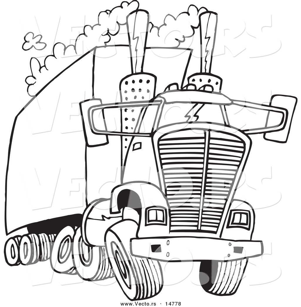 Vector Of A Cartoon Big Rig Releasing A Lot Of Exhaust 1024x1044 Vector Of A Cartoon Big Rig Releasing A Lot Of Exhaust