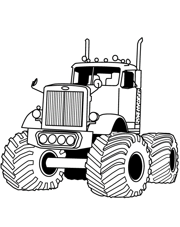 Big Rig Auto Monster Truck Coloring Page 632x798 Big Rig Auto Monster Truck Coloring Page