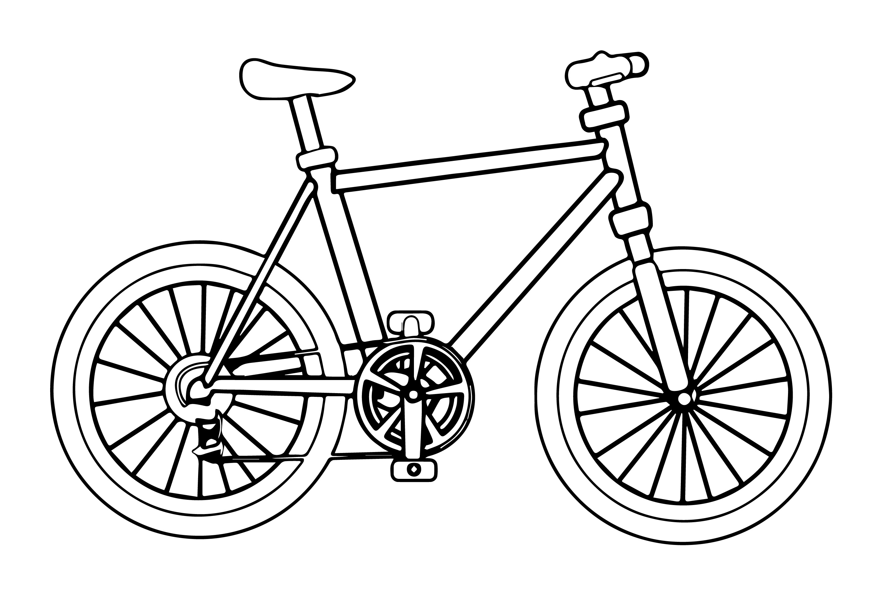 2835x1915 Bicycle Coloring Page