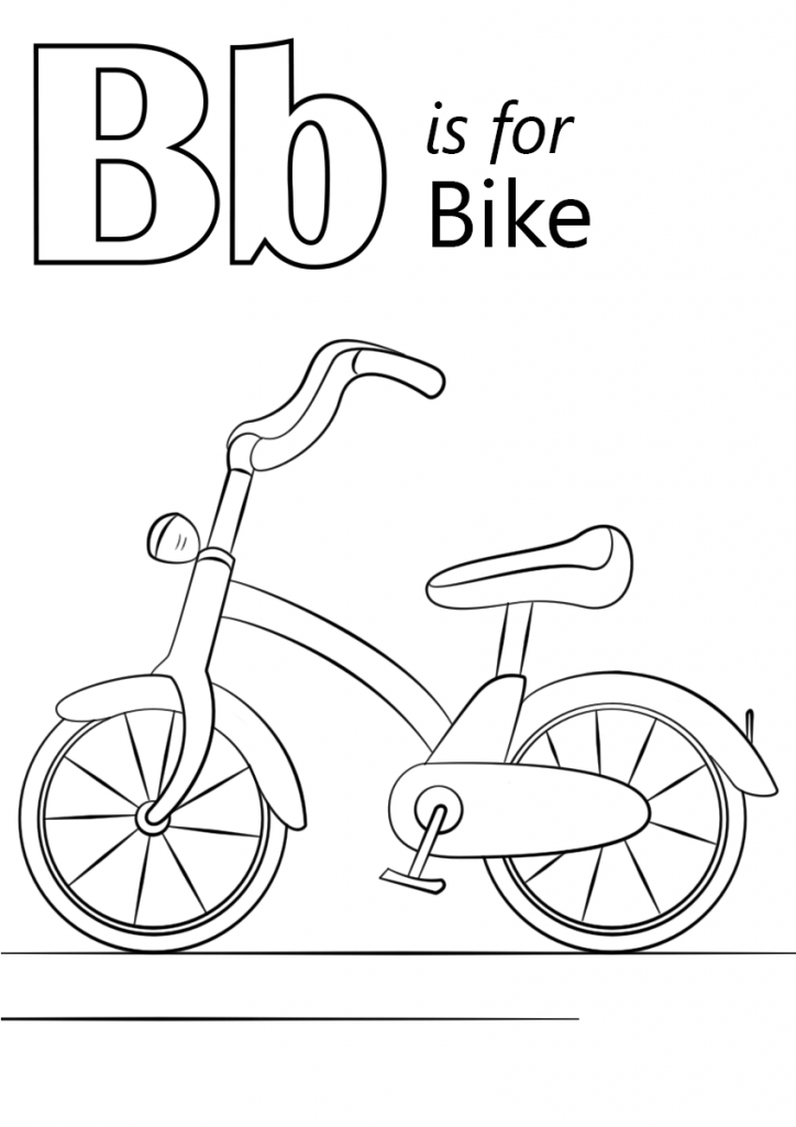 724x1024 Letter B Is For Bike Coloring Page Kids