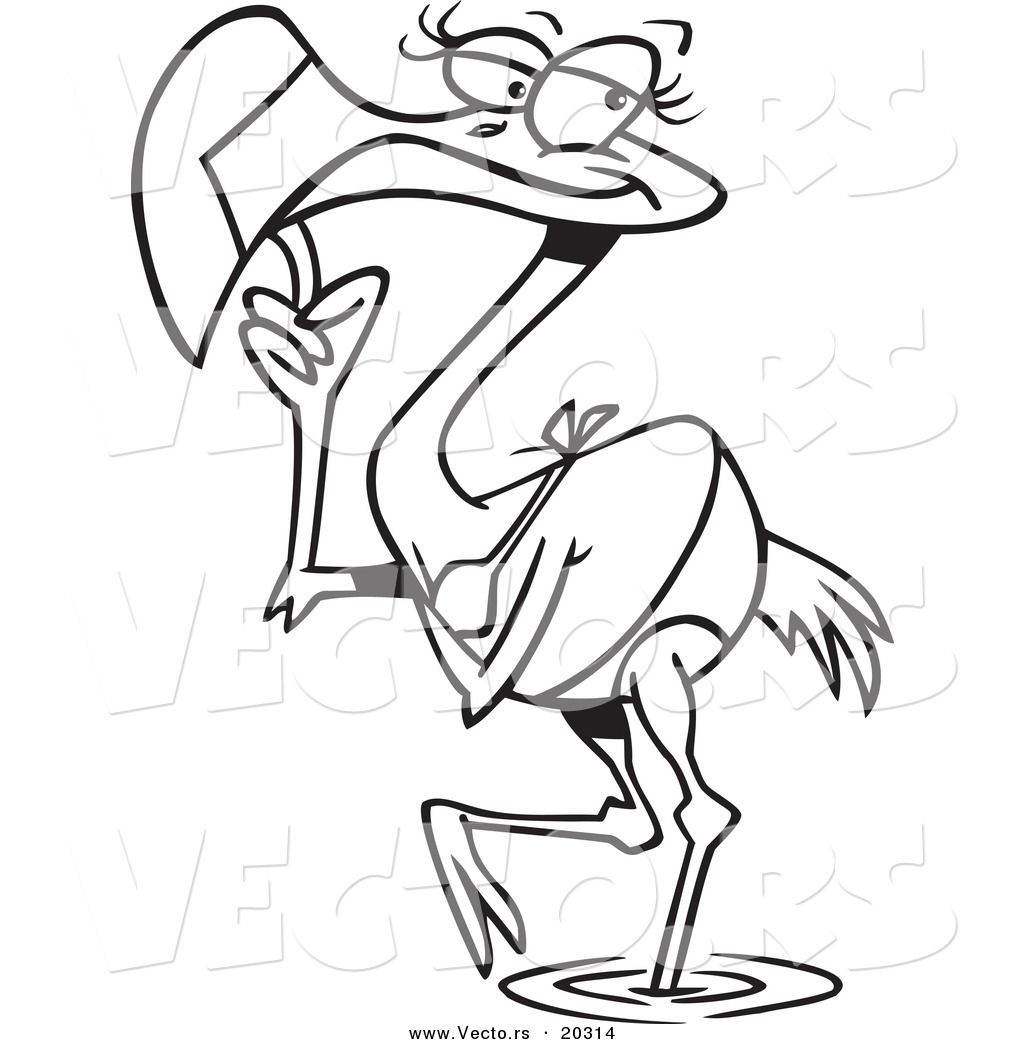 1024x1044 Flamingo Coloring Pages Printable Vector Of A Cartoon Flamingo