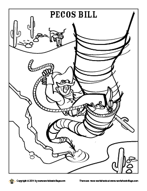 302x391 Pecos Bill Coloring Page