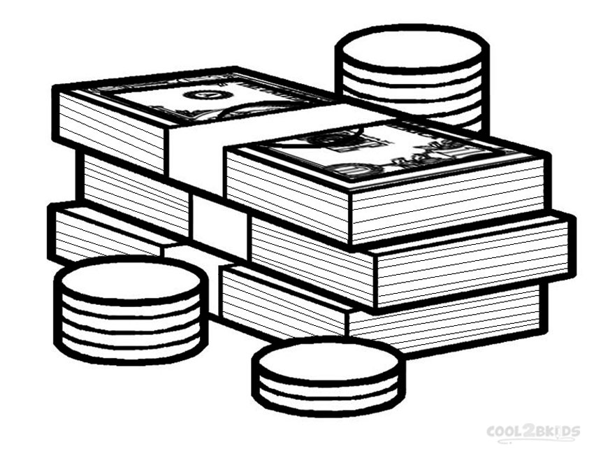 850x652 Startling Money Coloring Pages For Kindergarten Print Bills Sign